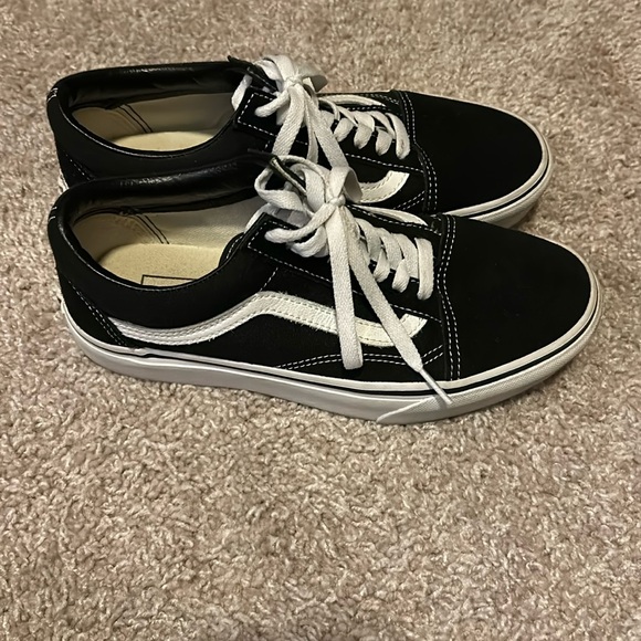Vans Women's Black and White Lace-Up Sneakers - Picture 1 of 4